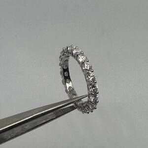 Moissanite Diamond Eternity Band Wedding Ring GRA Certified Size 8